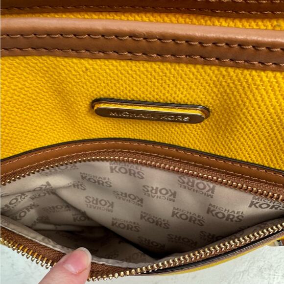 Michael Kors Kempton Bright Yellow Tote Bag Purse - Picture 7 of 10